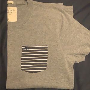 Abercrombie crewneck pocket stripe tee